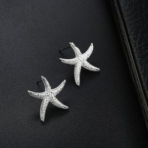 Starfish stainless steel silver earrings